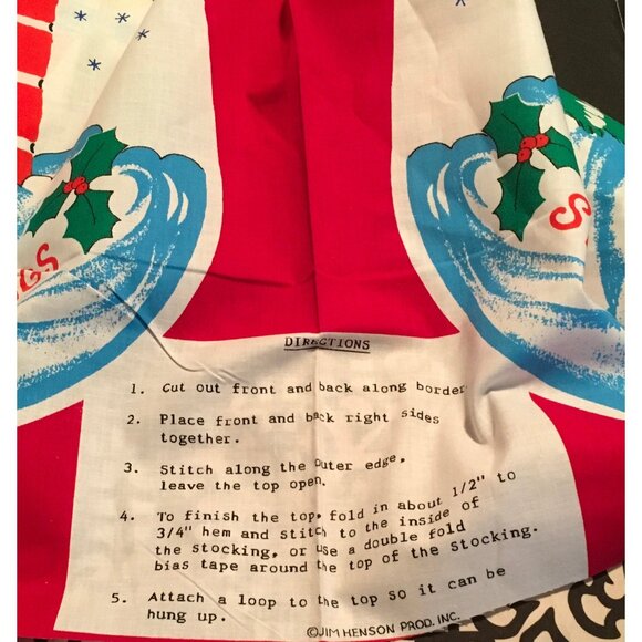 Big Bird Seasons Greetings Oversized Extra Large Stocking Fabric Panel Holiday - Picture 2 of 2